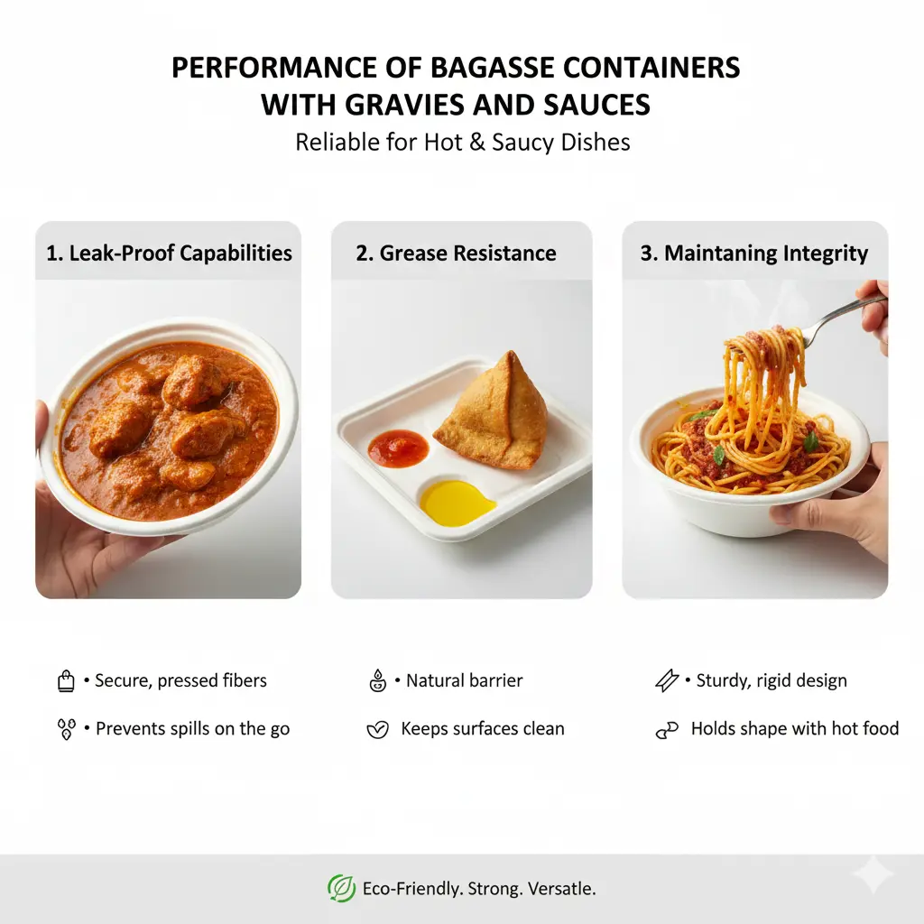 Performance of Bagasse Containers with Gravies and Sauces